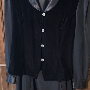 Dress Barn Black Maxi Dress with Sheer Sleeves